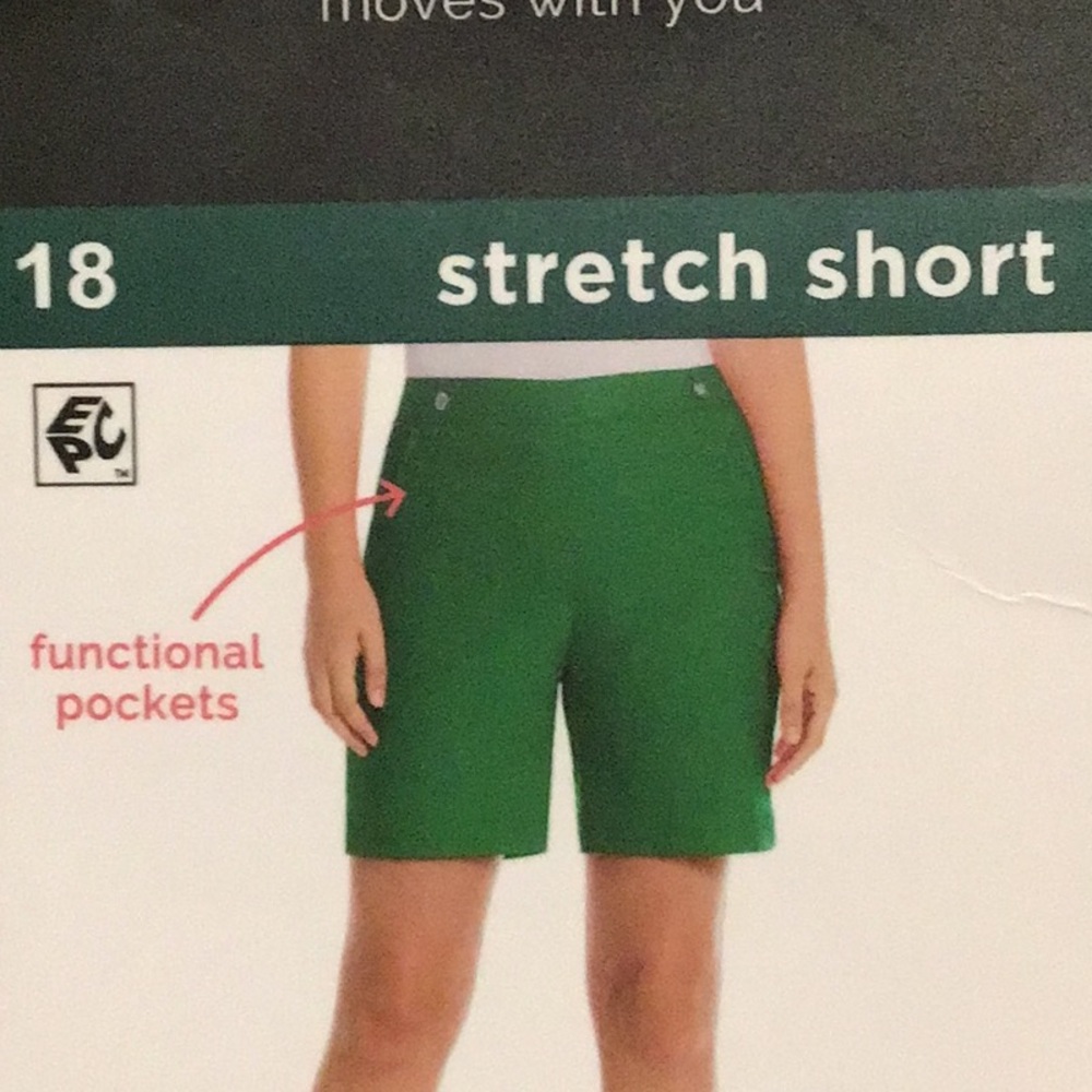 Rafaella Stretch Shorts Bright Green High Waist Pull On Ladies Size 18